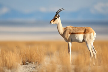 Naklejka na ściany i meble Saiga antelope in the steppe