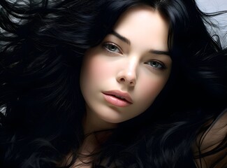 Fototapeta premium portrait of a woman with black hair