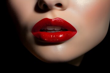 Fototapeta premium close up rep lip of woman