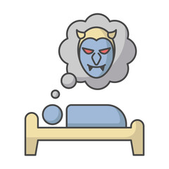 Sleeping Dreaming Nightmare Icon Vector