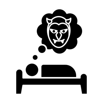 Sleeping Dreaming Nightmare Icon Vector