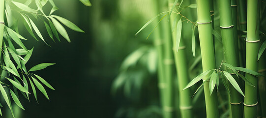 Fototapeta na wymiar Background with bamboo trunks, copy space