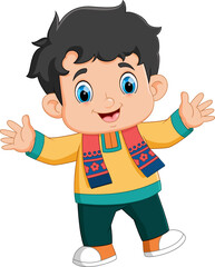 cute Indian boy character design for Diwali festival