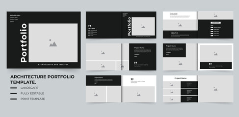 Modern Architectural portfolio or landscape portfolio or real estate portfolio 12 Pages design