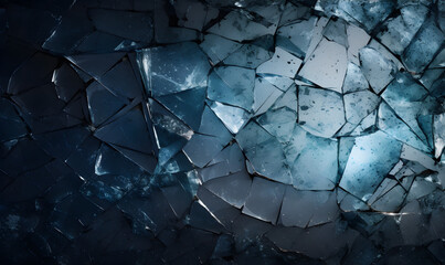 Broken glass texture background. Fragility and violence concept.