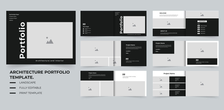 Modern Architectural portfolio or landscape portfolio or real estate portfolio 12 Pages design