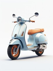 Cute cartoon electric bicycle 3D rendering illustration