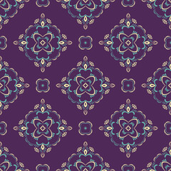 Vector floral ornamental seamless pattern. Vector illustration can be used for backgrounds, motifs, textile, wallpapers, fabrics, gift wrapping, templates. Design Paper For Scrapbook. Vector.