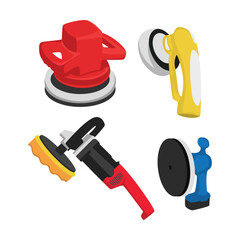 set vector illustration of car polisher
