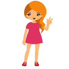 little girl in red dress