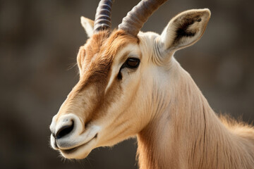 Saiga antelope close up