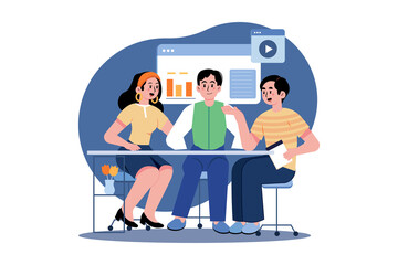 Business Team Doing Planning For Digital Marketing