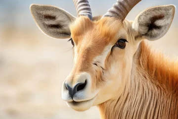 Schapenvacht deken met foto Antilope Saiga antelope close up