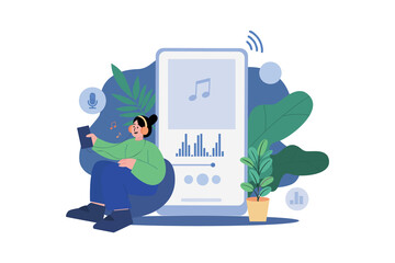 Mobile Podcast Illustration