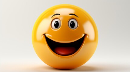 Fototapeta premium Happy yellow smiley character. Made with Generative AI.