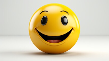 Happy yellow smiley character. Made with Generative AI.