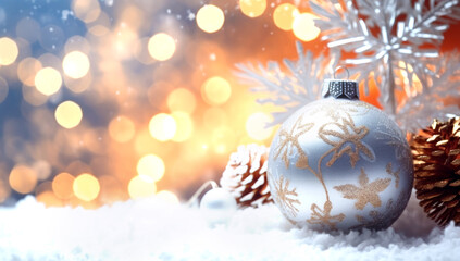 Fototapeta na wymiar Happy New Year 2024, Christmas and New Year holidays background, winter season.