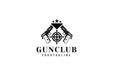 Shooting club logo vector icon illustration