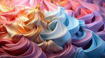 Ice cream tops with swirl pattern. Made with Generative AI.	