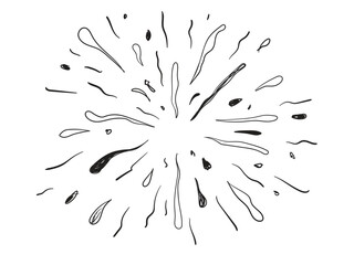 Doodle starburst hand drawn vector illustration