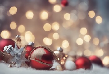 Merry Christmas Banner With Ornaments