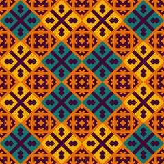 Seamless colored pattern with ethnic element. Texture designs can be used for backgrounds, motifs, textile, wallpapers, fabrics, gift wrapping, templates, carpet, tiles. Vector.