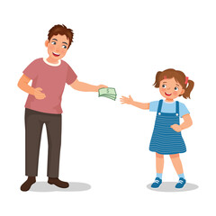 Father giving money to his daughter for pocket expenses
