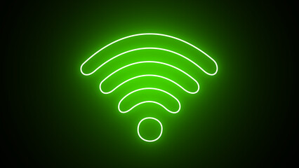 neon wifi icon. wifi signal neon icon. Elements of social media network set. Neon wifi sign on black background