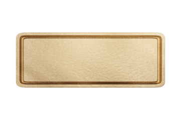  3d illustration. Gold rcangle button with frame . buton transparent background. 3d 插圖。帶有框架的金色矩形按鈕。按鈕透明背景