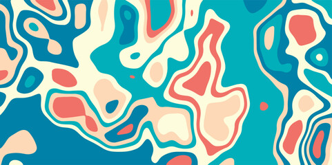 Multicolor abstract background. Modern background with fluid and organic shapes. Abstract light and color full wavy shapes background. Multicolor waves concept for banner.