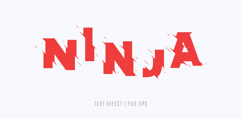 text effect vector - ninja text, handwriting style and text © FamGrafis