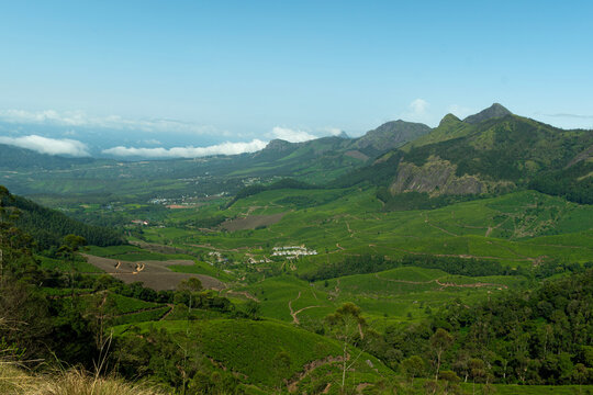 A view from top of kolukkumalai in munnar, kerala, india