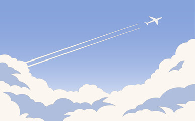 青空と飛行機雲