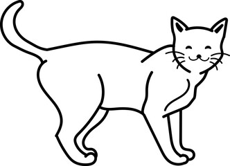 cute cat line art design