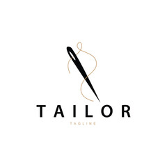 Tailor Logo, Needle And Thread Vector Illustration Design