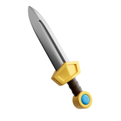 Sword with silver blade and golden hilt