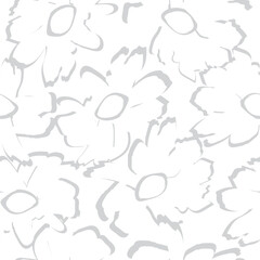 Monochrome Floral Seamless Pattern Design