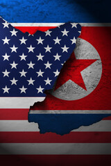 America and north korea relationship vertical banner. America vs north korea.