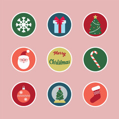 Christmas icons. New Year icons.