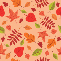 Autumn leaves. Seamless pattern.
