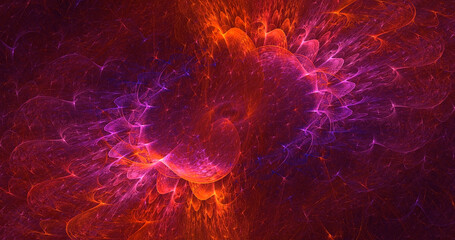 3D rendering abstract fractal light background