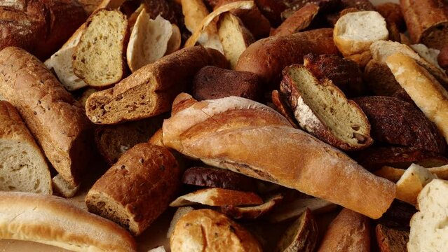 Bakery waste, stale bread, bread crumbs. Craft bakeries and restaurants bread waste