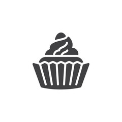 Cupcake cream vector icon