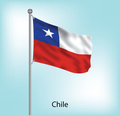Chile waving flag on flagpole