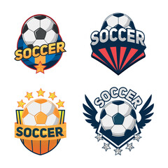 Soccer Leage Club Logo Set Vector