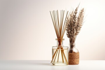 Reed diffuser isolated on white background