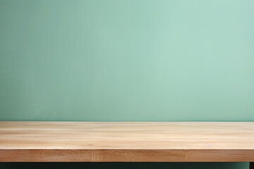 empty room with wooden table minimal background for product placement