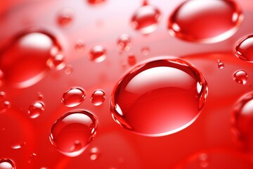 Red abstract background. Close up of red paint drops like a blood