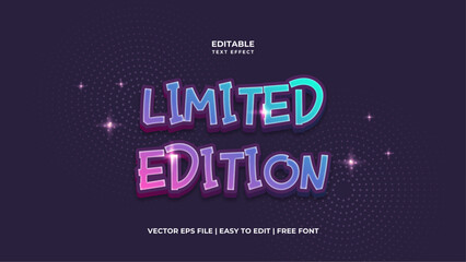 Limited Edition Editable text effect in 3d style. Suitable for brand or business logo
