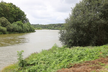 L'étang du moulin neuf, village de Rochefort-en-Terre, département du Morbihan, Bretagne, France